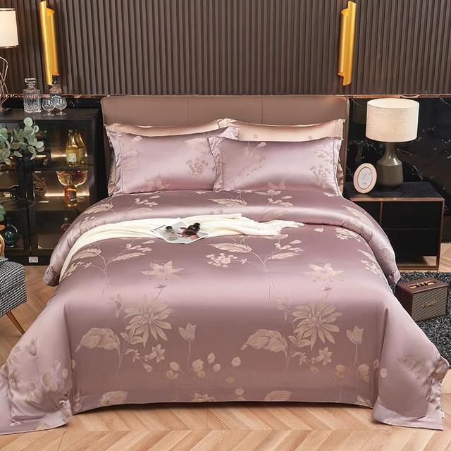 Chic geometric jacquard Egyptian cotton duvet cover bedding set.