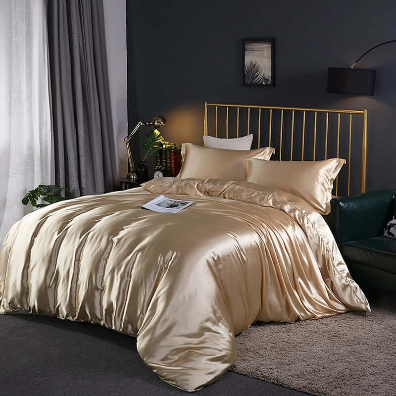 Rayon luxury solid colors elegant bedding duvet cover set.