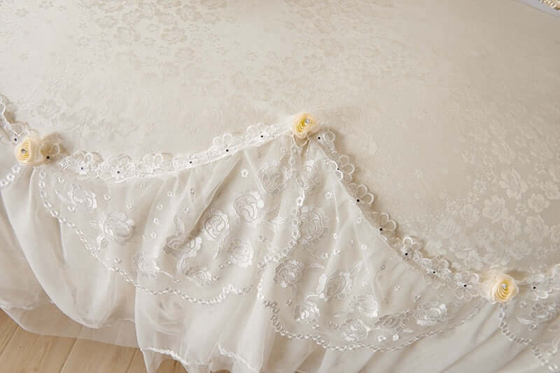 Cotton Jacquard lace Princess luxury bedding for for little girls.