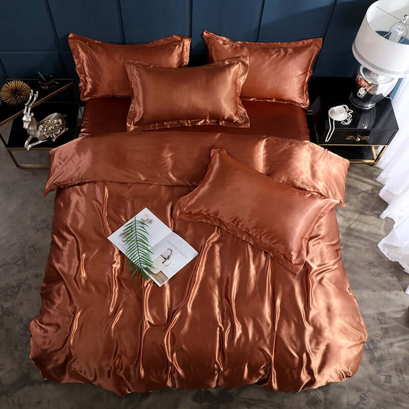 Rayon luxury solid colors bedding duvet cover set.