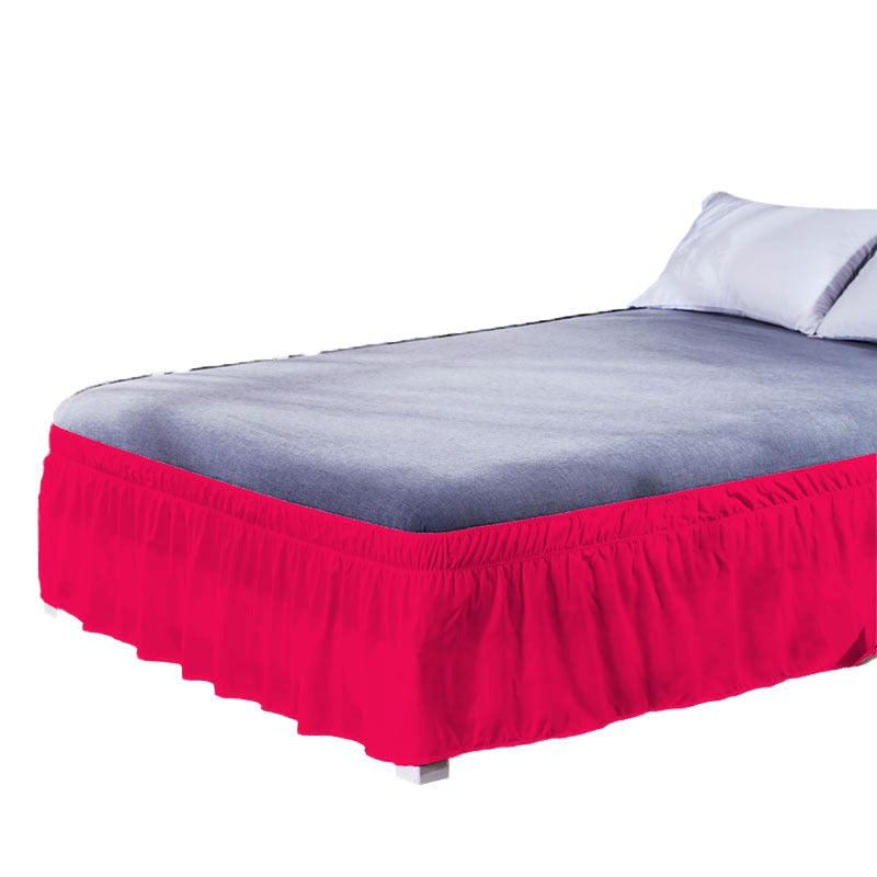 Solid color removable elastic decorations protective bed skirt.