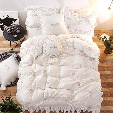 Cotton korean bedding Princess duvet cover kids set.
