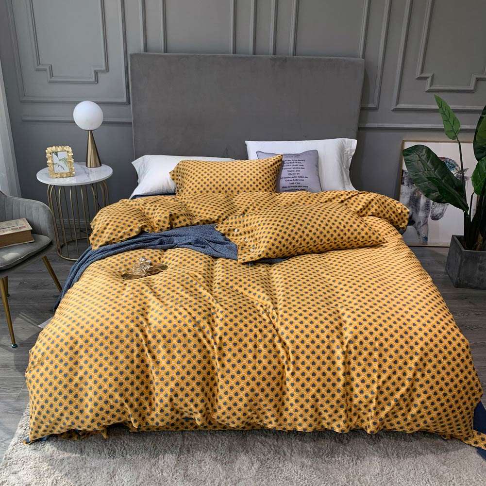 Cotton solid geometric Egyptian bedding set