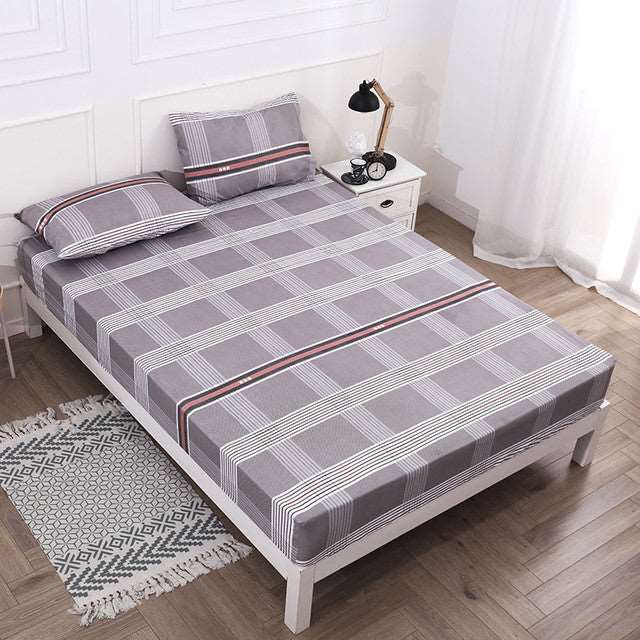 Linens printing fitted sheet waterproof mattress cover with elastic.