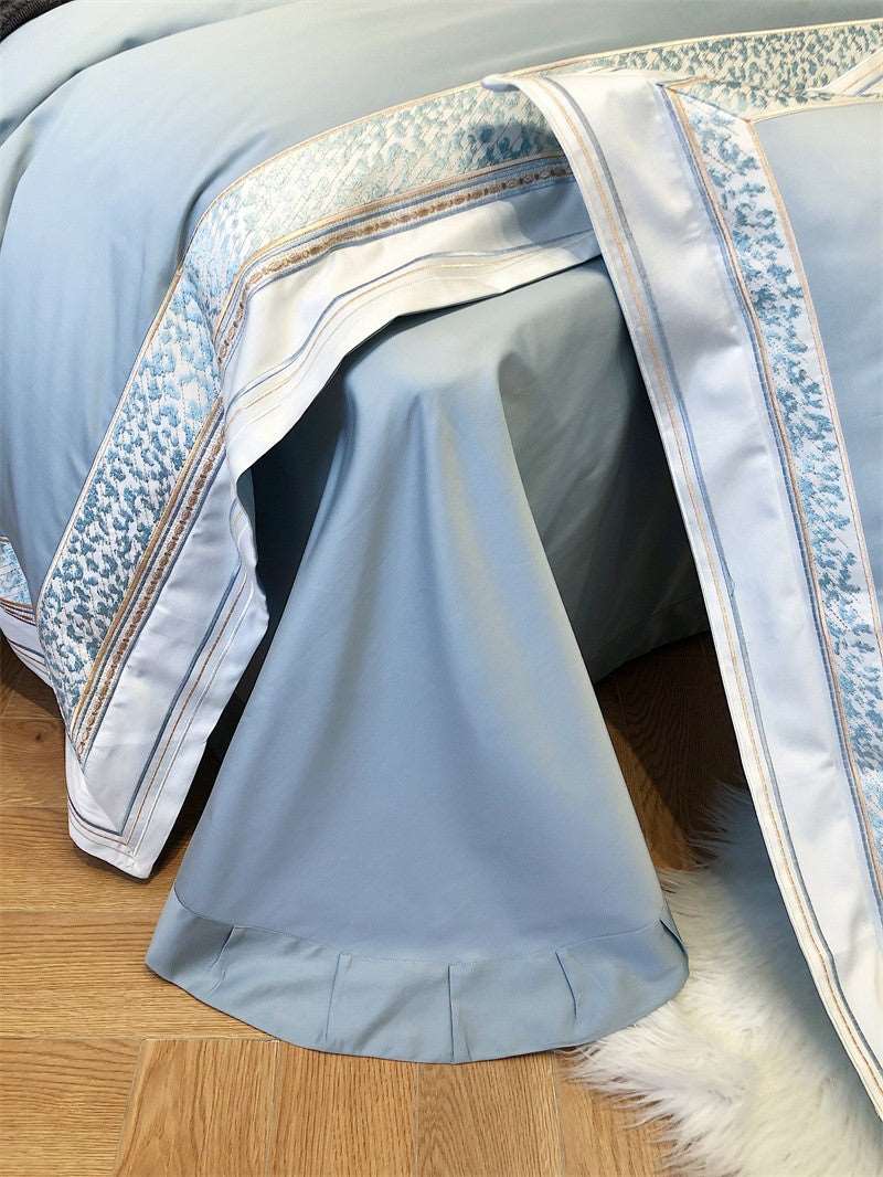 100% Egyptian cotton ultra soft delicate embroidery bedding set.