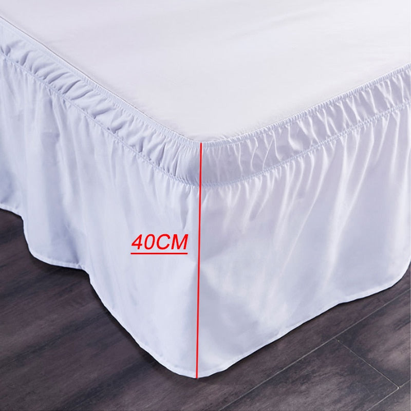 Solid color removable elastic decorations protective bed skirt.