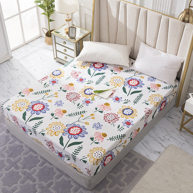Waterproof printed comfortable fitted sheet mattress cover.