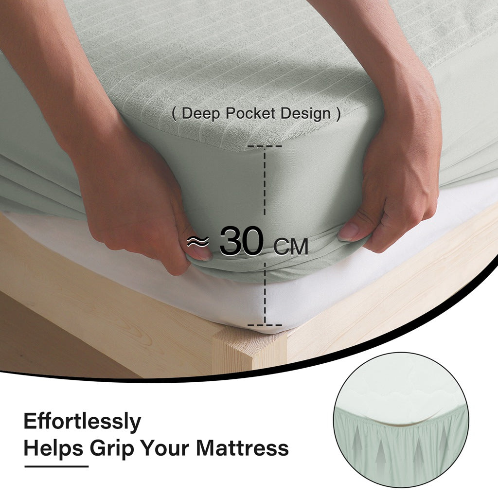 Waterproof cotton mattress protector anti-dust fitted sheet