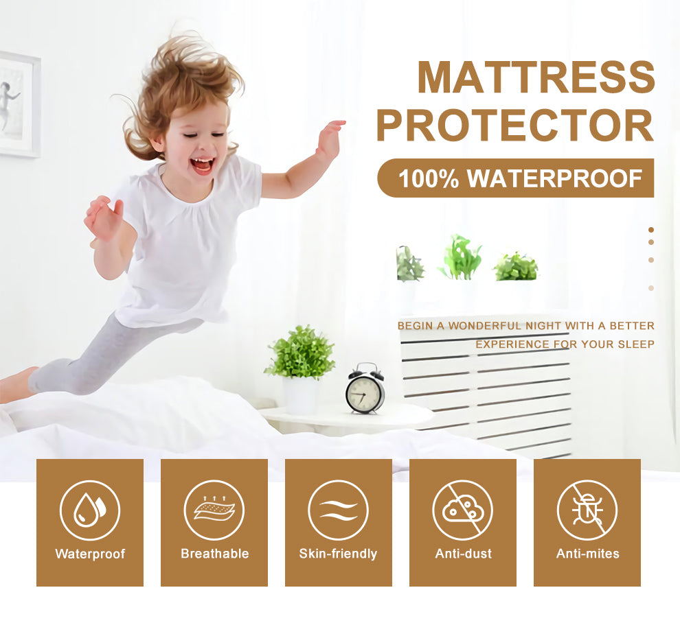 Waterproof soft non-slip fitted sheet mattress cover protector.